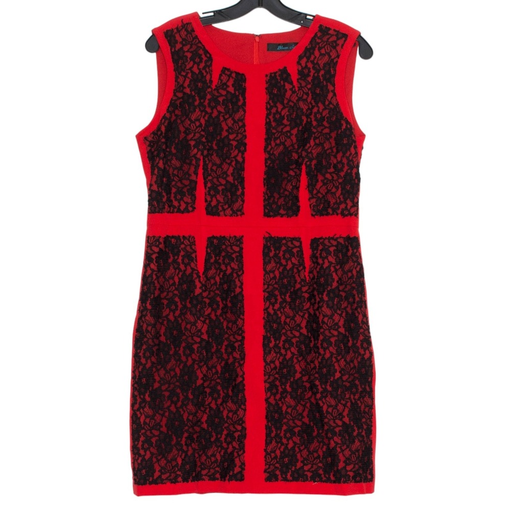Red Black Wool Lace Cocktail Dress Romantic Goth Rockabilly Pin Up Holiday 10